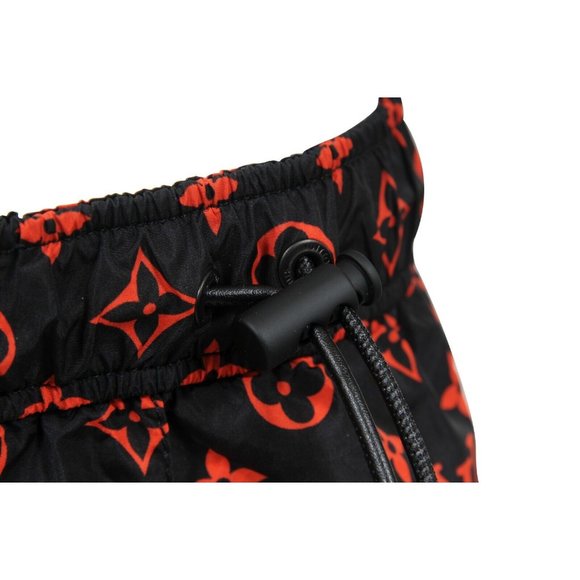 Louis Vuitton Women Jogging Pants 40 Black Red Monogram Technical Cotton Joggers - Picture 6 of 16